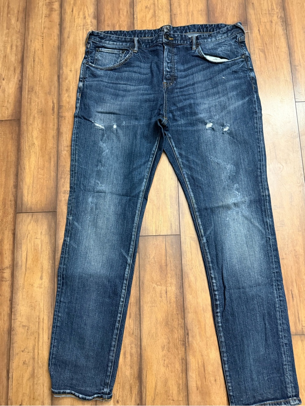 PRPS Men's Distressed Blue Straight Jeans